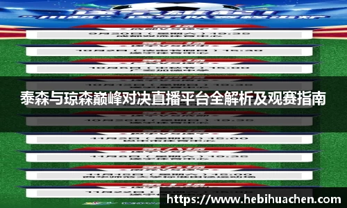 泰森与琼森巅峰对决直播平台全解析及观赛指南