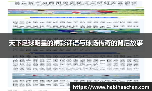 天下足球明星的精彩评语与球场传奇的背后故事